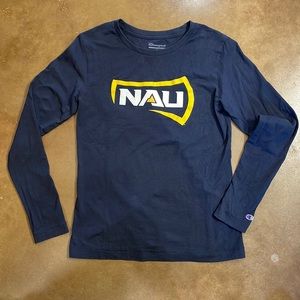 NAU North Arizona University ladies long sleeve Navy T-shirt - Size Small